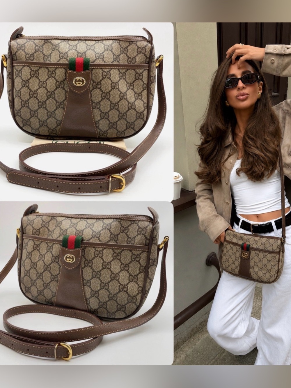 Vintage Gucci GG Supreme Web Crossbody Bag 🌟